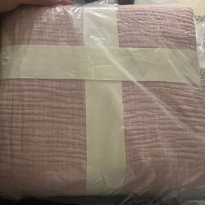 Casaluna king chambray cotton Duvet & shams rose